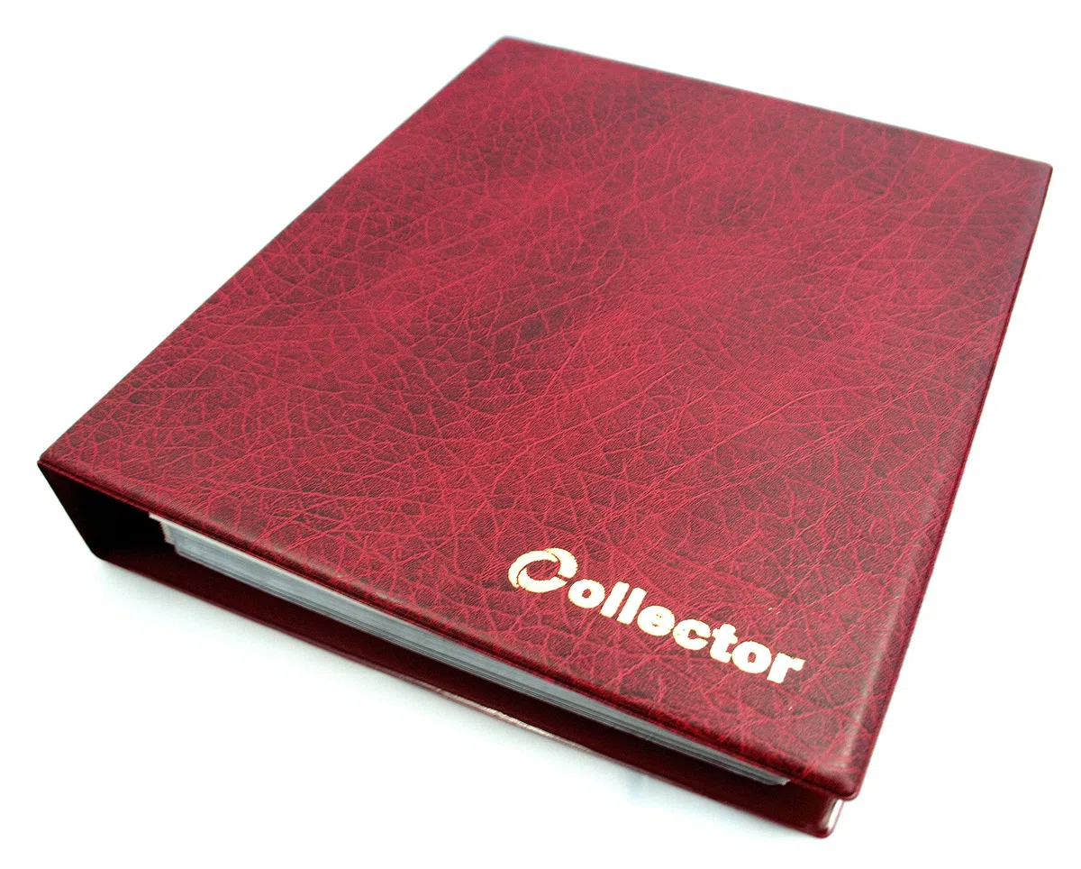 COLLECTOR - Banconote, Album in Custodia, Cartella, Libro per Banconote, con 15 Pagine E 15 DIVISORI – Alta capacità (Rosso)