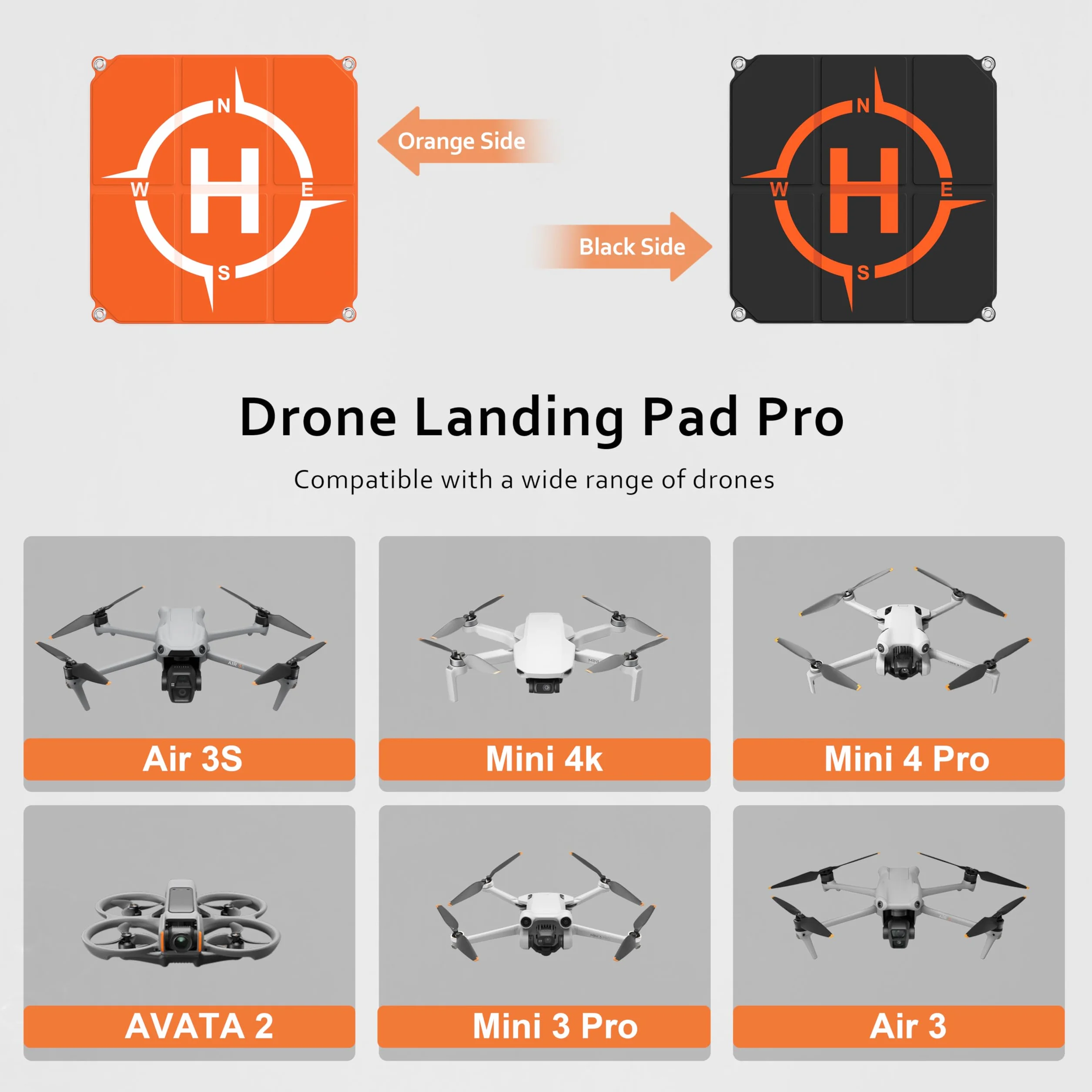 Zona di Atterraggio per Droni Pieghevole Doppio Lato Impermeabile Universale Elisuperficie (55cm/22") per DJI Mini 5 Pro/AIR 3S/Neo/Flip/Mini 4k/4 Pro Accessori