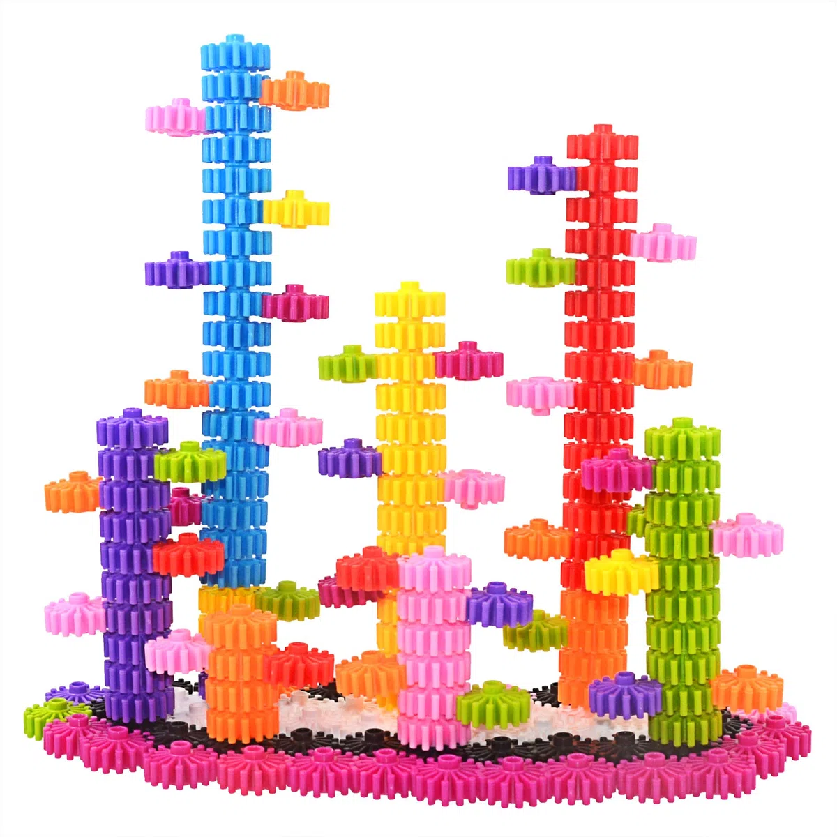 SIENIANLINE Gears Interlocking Learning - Set di Costruzioni per Principianti Gears, Set di Giocattoli da Costruzione Giocattoli da 180 pezzi - 10 colore