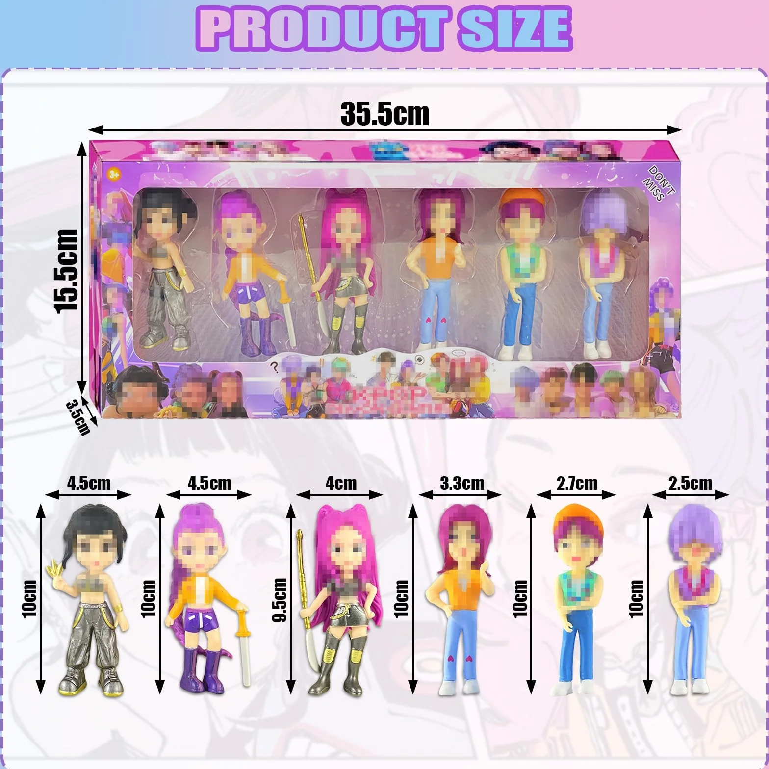 6 Pezzi Huntrs Figurine, PVC Mini Cartoon Anime Figure, Decorazioni Carine per Ufficio e Casa, Regalo per Adulti e Fan (A)