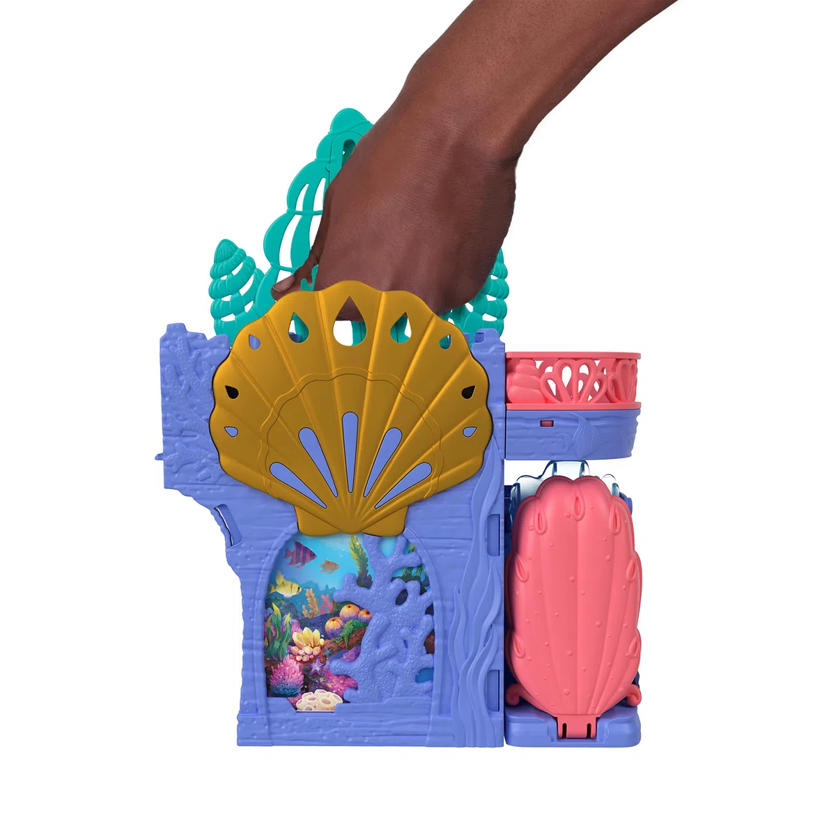 Mattel Disney La Sirenetta - Set C Grotta di Ariel, playset impilabile con mini bambola Ariel, personaggi Flounder e Sebastian e 10+ accessori inclusi, giocattolo per bambini, 3+ anni, HPL54