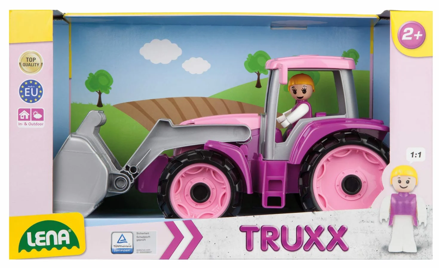 LENA - Truxx Trattore Veicolo Giocattolo per 2+ Anni Bambini, Rosa/Lilla