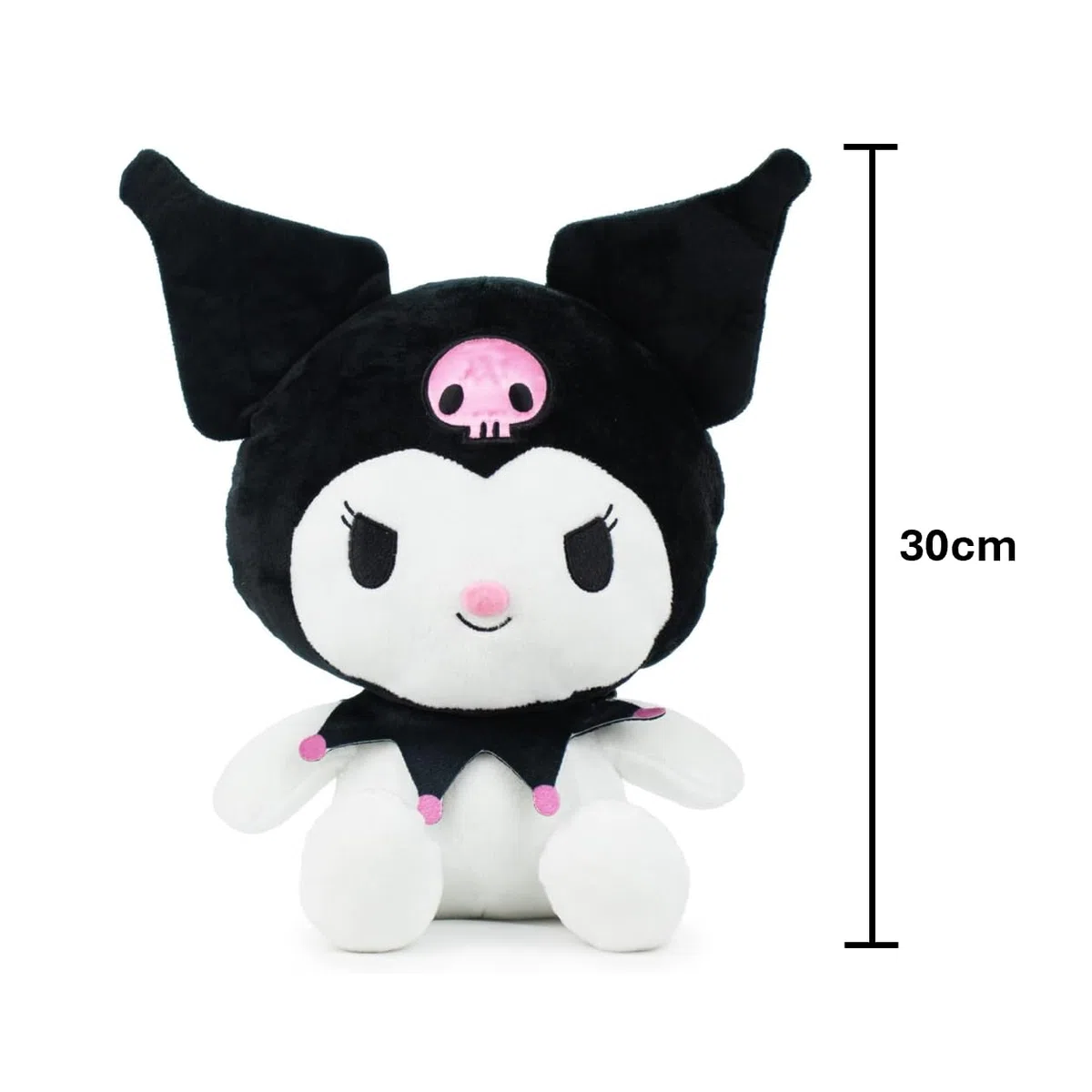 Hello Kitty Kuromi Plush, 30 cm, Soft Toy, Cute Kuromi Character Doll, Merchandise ufficiale Sanrio, per fan, collezionisti e bambini, adatto per età 4+