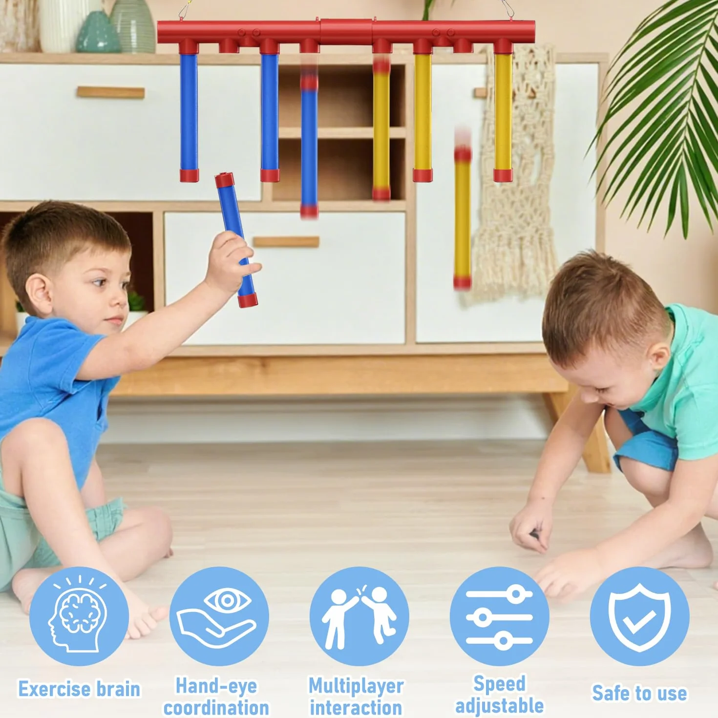 Catching Sticks Game, Divertenti Gioco Riflessi Bastoncini, Giochi di Cattura di Bastoni, 3 Falling Speeds Adjustable, Reaction Training Toy, Gioco Di Reazione Catch Sticks, per Bambini Adulti