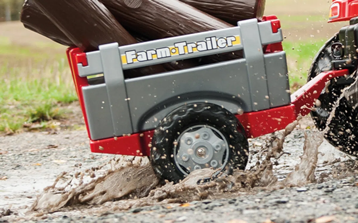Rolly Toys 122097 - Rimorchio Farm Trailer, Rosso/Grigio