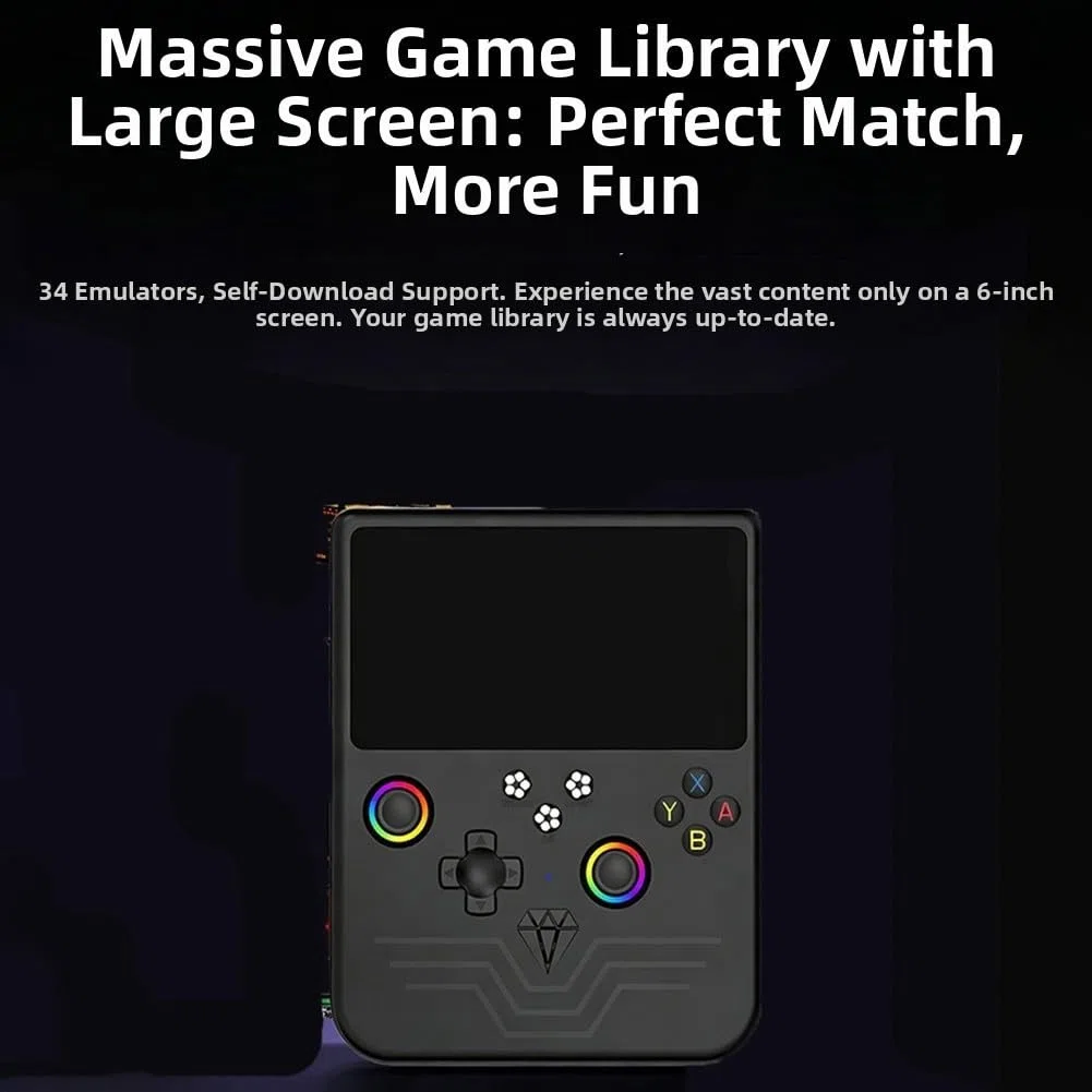 R60MAX Console per videogiochi portatile retrò con display HD IPS da 5,0 pollici e oltre 20000 giochi integrati, portatile per dispositivi di gioco Linux, per viaggi e pendolarismo (nero)