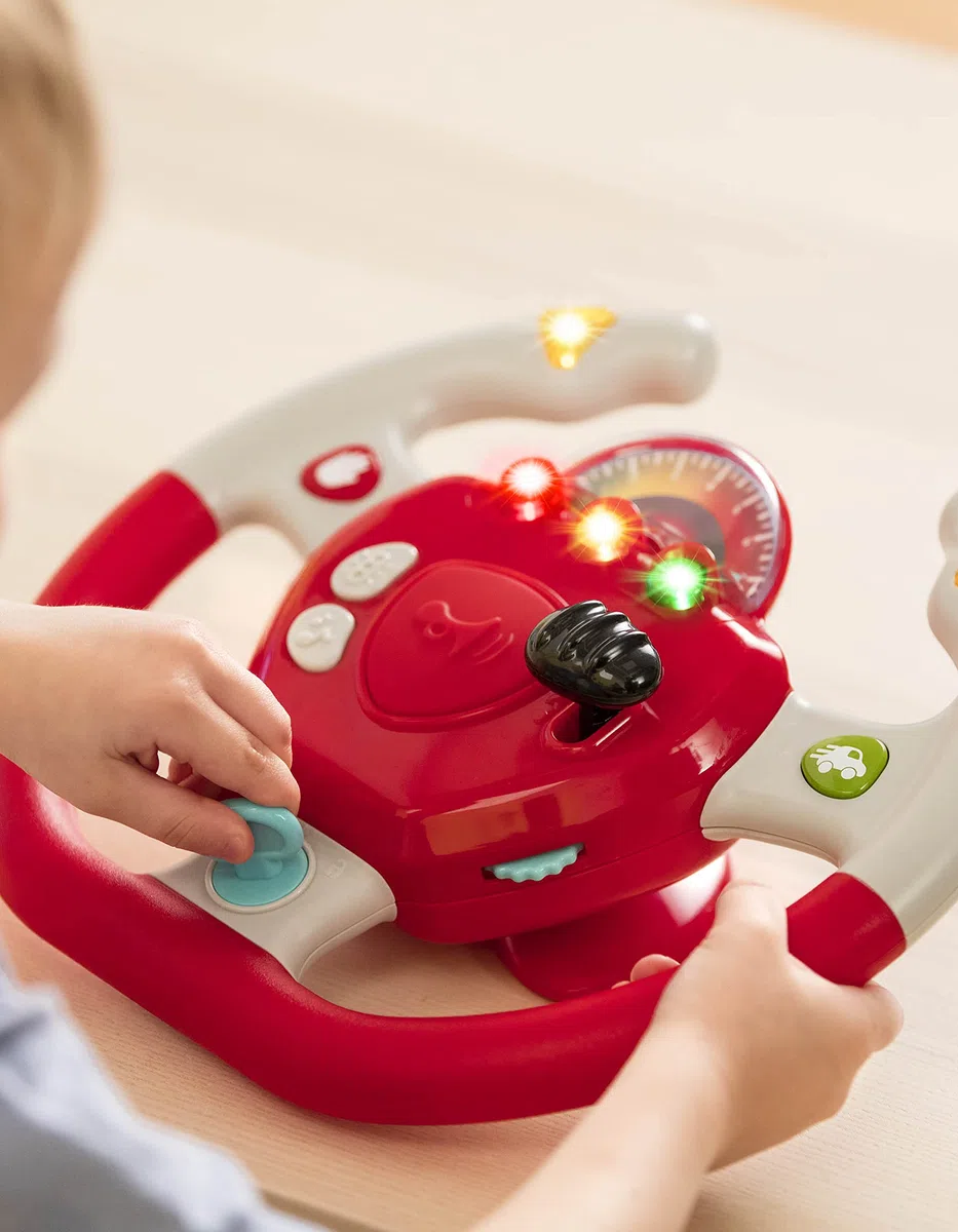 Battat - Orientato alla sterzatura - Volante interattivo - Auto giocattolo portatile - Giochi e canzoni per bambini - Viaggio in macchina per bambini - 2 anni +