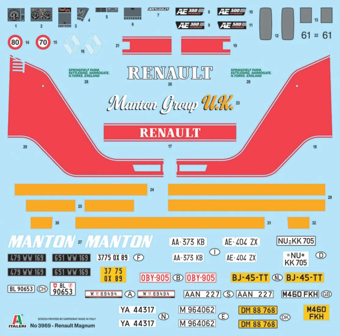Italeri 3969 Renault AE500 Magnum, scala 1:24, Plastic Model Kit/Modello in plastica da montare