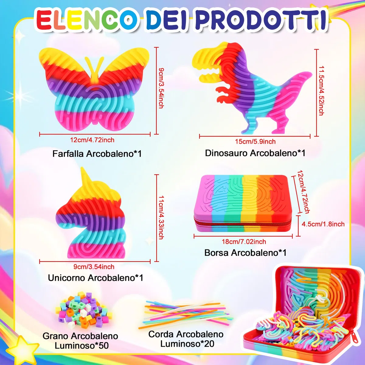 JONRRYIN Silicone Sensory Activity Board, 3 Giocattolo Sensoriale Fidget Toys in Silicone per ADHD, Autismo, Antistress, Ansia, Regali per Bambini di 3 Anni e Adulti con Borsa da Viaggio e 20 Corde