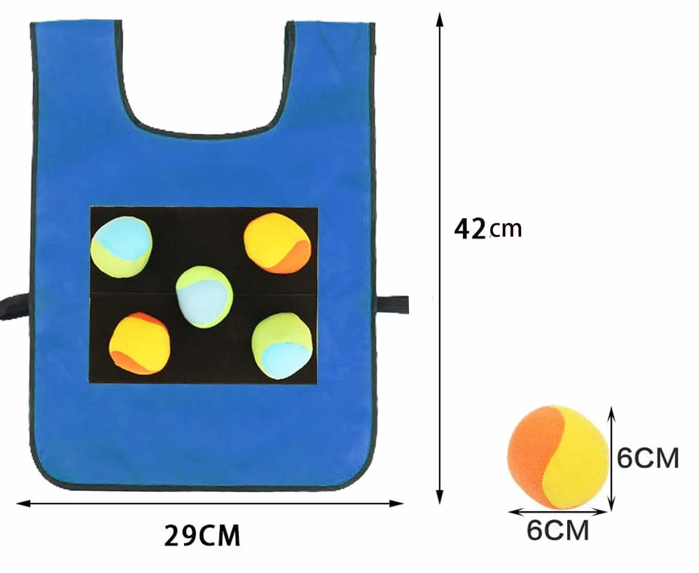2 Pezzi Gioco Dodgeball Gilet da Gioco, Dodgeball Set di Giochi da Giardino Dodgeball Sfera Appiccicosa di Destinazione con 10 PCS Palline di Ovatta per Bambini Indoor Outdoor (Rosso + Blu)