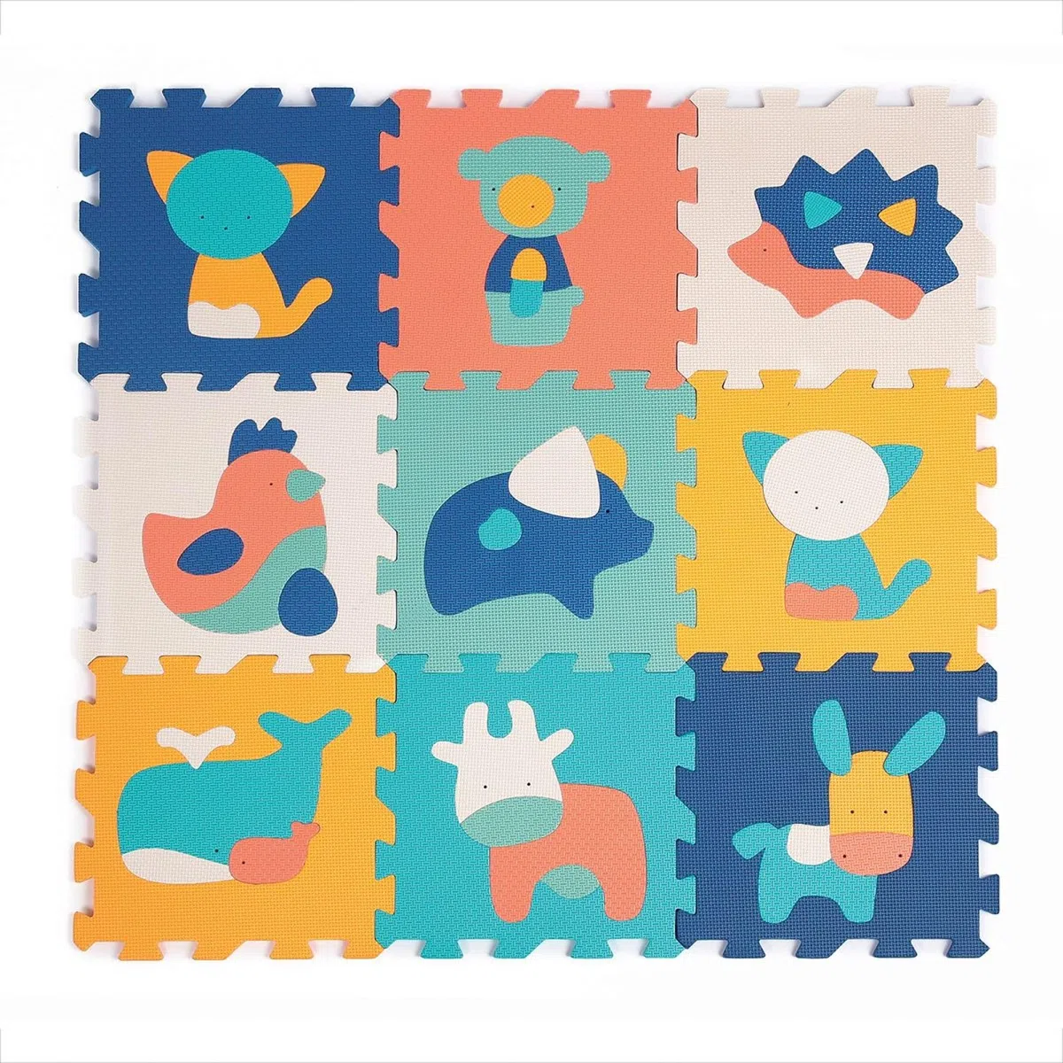 Ludi 9 Piastrelle in schiuma con motivi animali-Tappeto da pavimento-Puzzle gigante-a partire da 10 mesi, Colore Multicolore, 10023