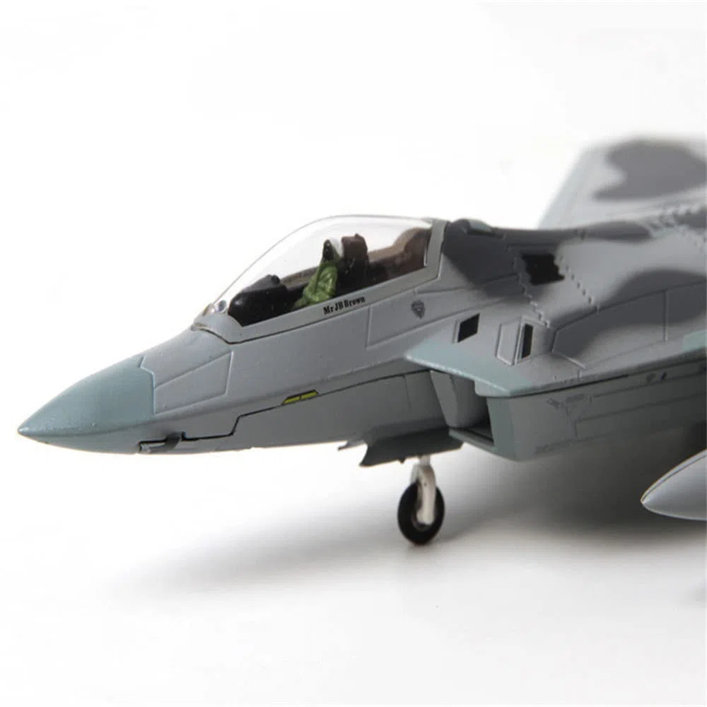 ZEZEFUFU 1/100 Scala F-22 Raptor Fighter Modello Aereo Militare Aereo per Aviazione Collezionismo con Espositore
