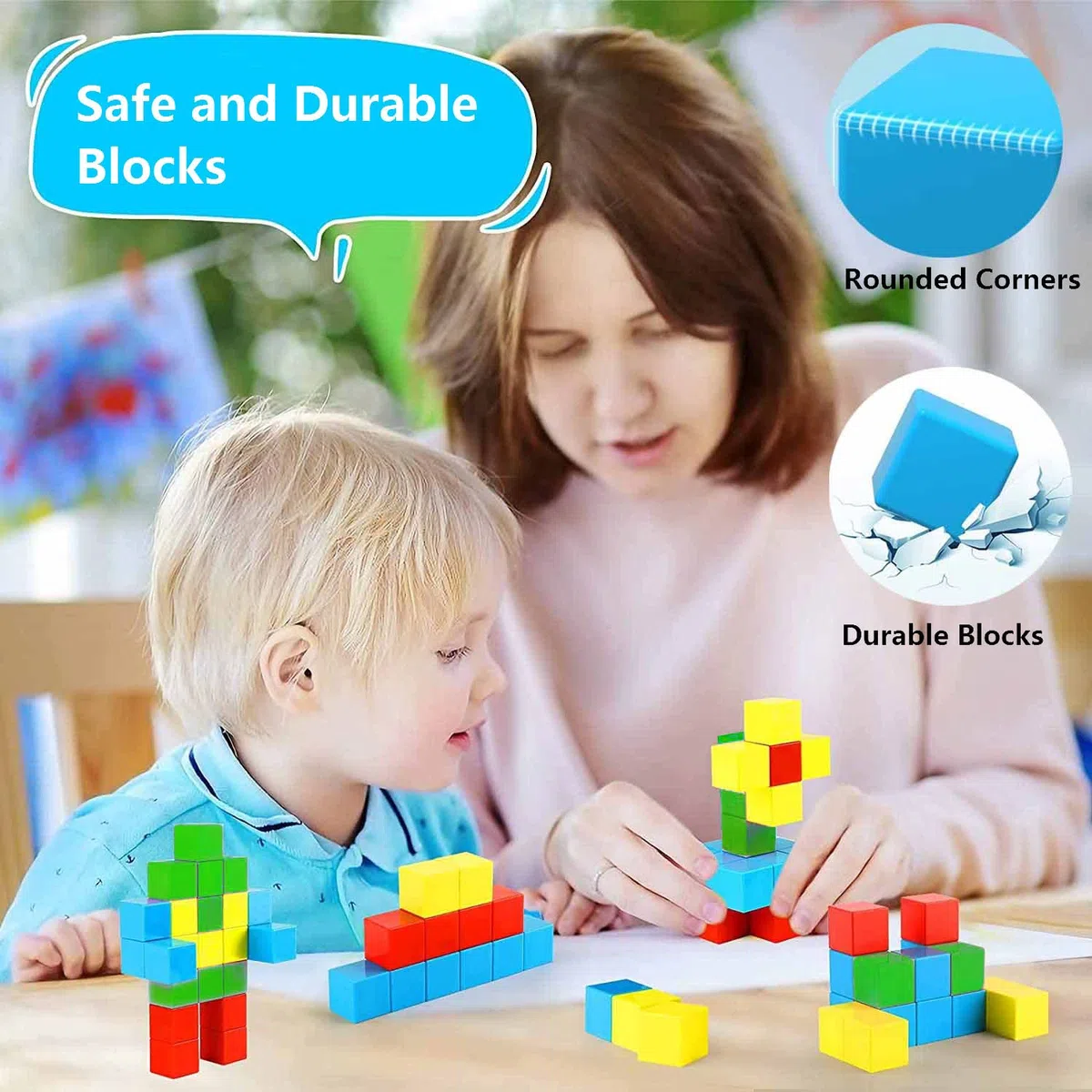 Giocattoli da Costruzione Magnetici, 40Pcs Blocchi magnetici, Cubi Magnetici 3D per Bambini, kits di costruzione educativa prescolare,Regalo Giocattolo Magnetico per 3+ Ragazzi e Ragazze