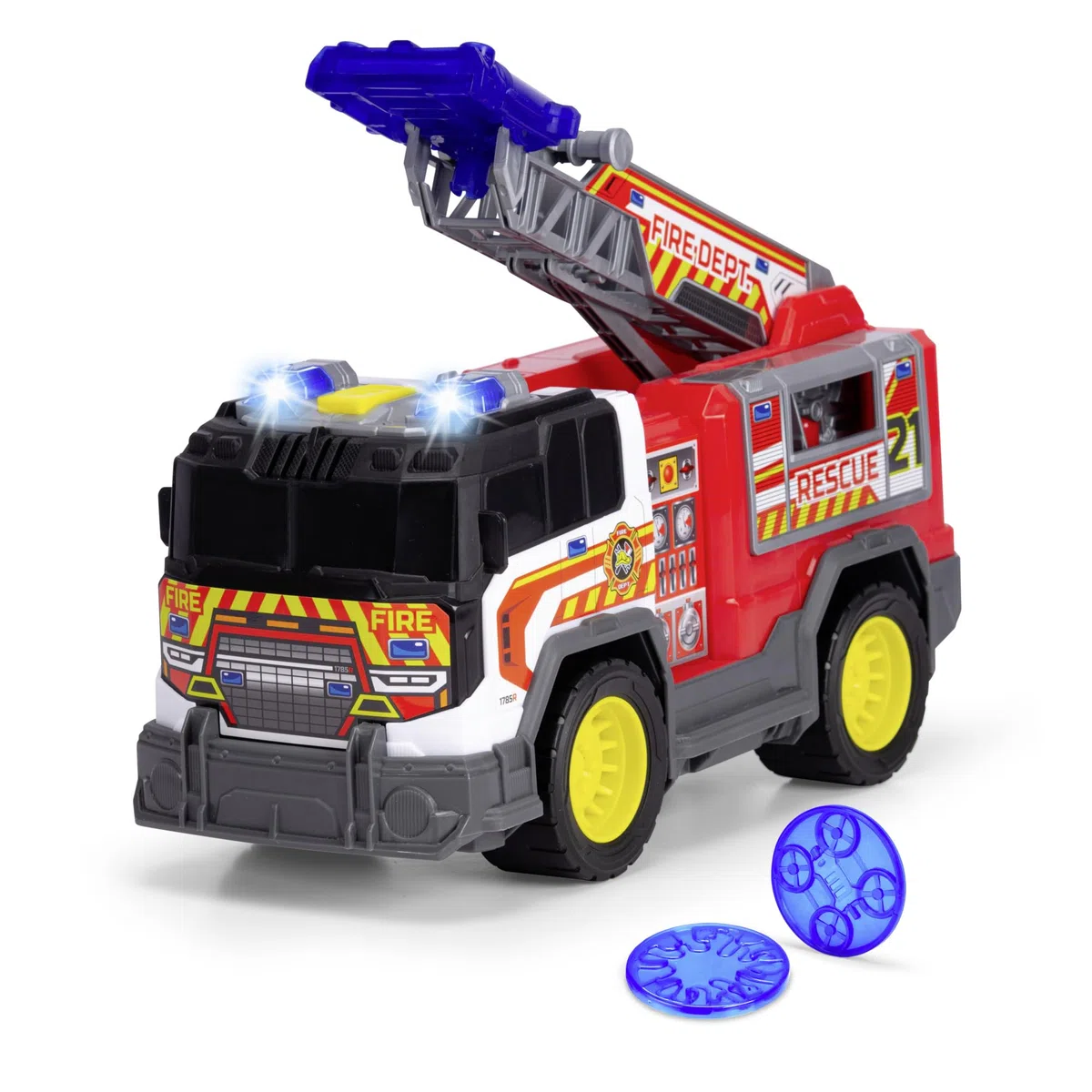 Dickie Toys - Fire Rescue Unit, 30 cm, Grande camion dei pompieri, a partire dai 3 anni, con luci e suoni, batterie incluse, 203306020