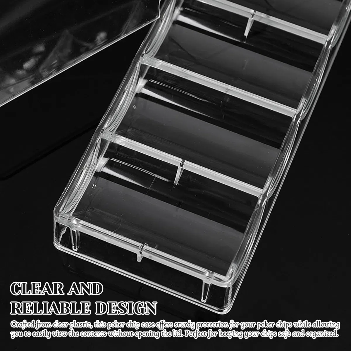 Custodia per Chip da Poker 5pcs, Vassoio di Chip di Poker in plastica Trasparente con Coperchio, vetrina di archiviazione Multiuso per Gioco D'Azzardo, Feste o casa
