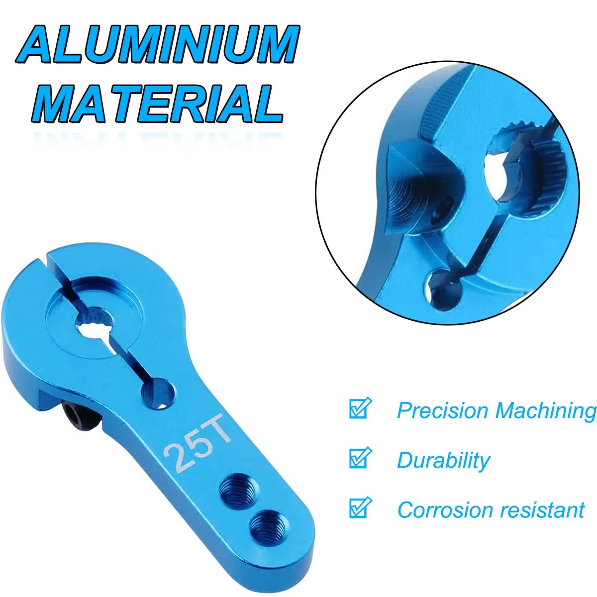 Servo Arm Horn RC Products 25T Alluminio Doppio bloccaggio Braccio dello sterzo in metallo 6 colori Modello RC Ricambi per motori per auto RC/Modello di barca/camion/aereo (12 pezzi)
