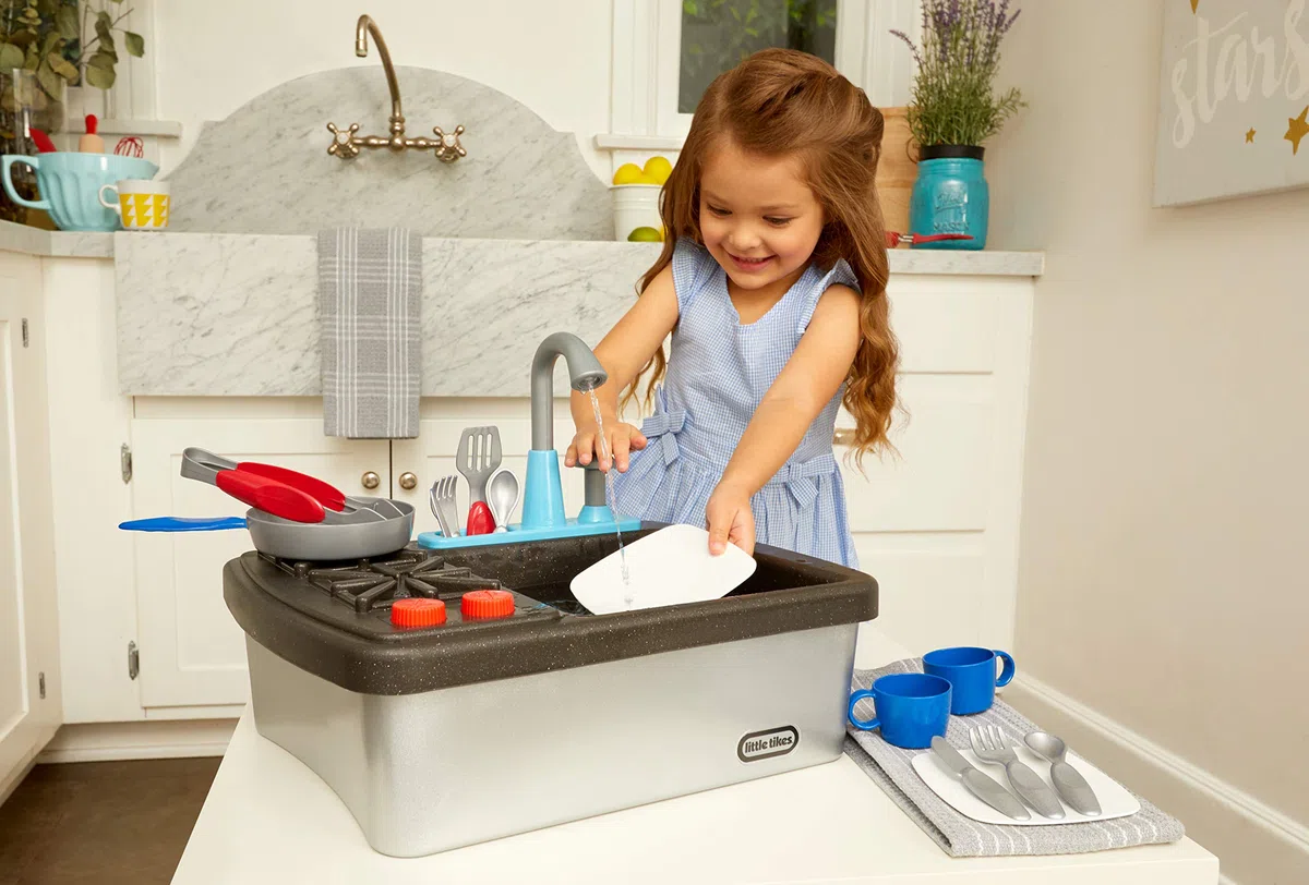 Little Tikes - First Sink e Stove Interattivo, Realistico e con Suoni, Elettrodomestico Giocattolo per Bambini