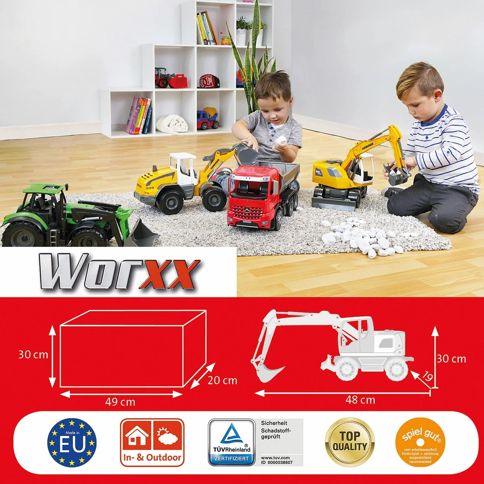 LENA - Liebherr A918 Litronic Veicolo Giocattolo per Bambini Piccoli, Giallo
