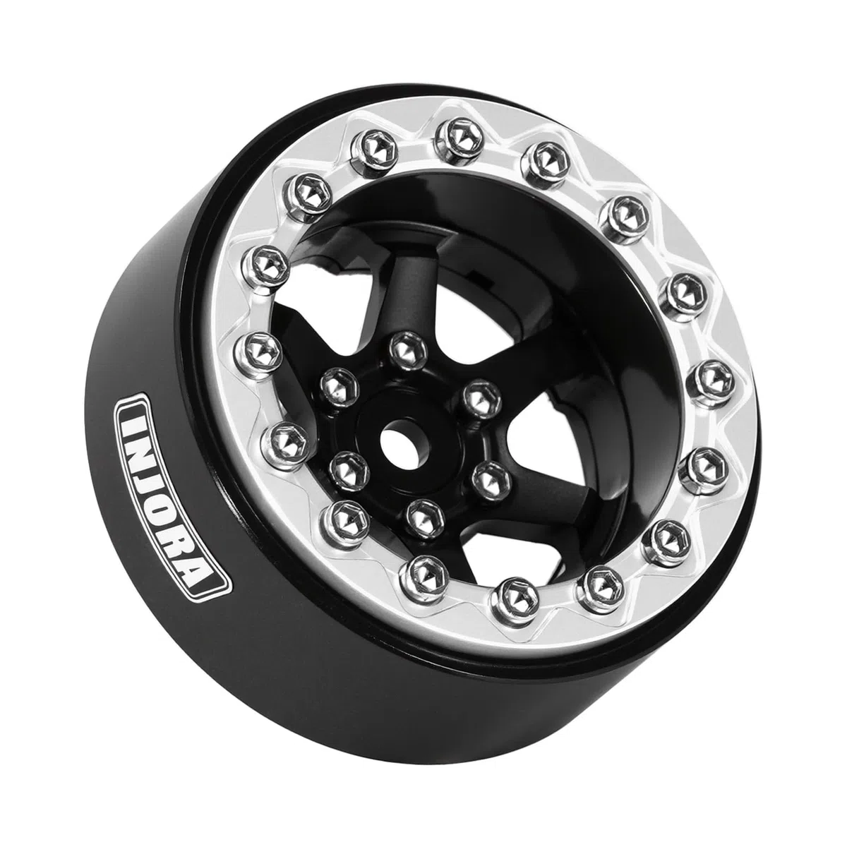 INJORA Cerchi Beadlock 1.3" in Alluminio Offset Negativo -5.25mm per SCX24 TRX4M 1/24 1/18 RC Crawler