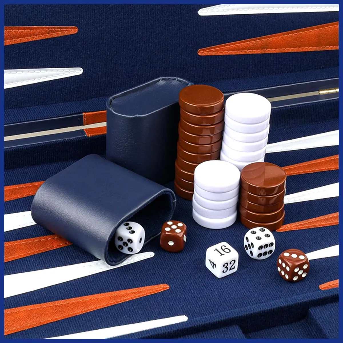 Backgammon Set legno Valigetta Backgammon da 11 pollici con Accessori Complet con Custodia in Pelle di Alta Qualità Set Portatile da Viaggio (11pollici, blu navy)