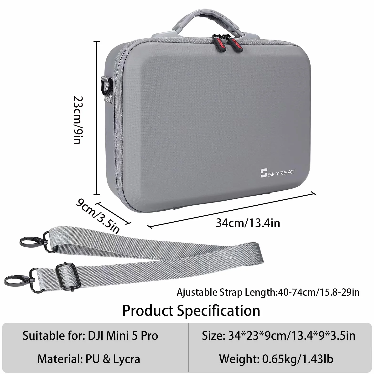 SKYREAT Mini 5 Pro, borsa portatile in pelle PU per DJI Mini 5 Pro Fly More Combo Drone RC 2 Accessori controller