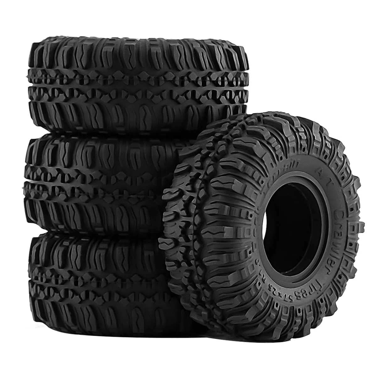 Pneumatici 1.0, Pneumatici cingolati S3 per Tutti i Terreni per Auto cingolate RC Axial TRX4M SCX24 AX24 FCX24 Parti di aggiornamento (Nero)