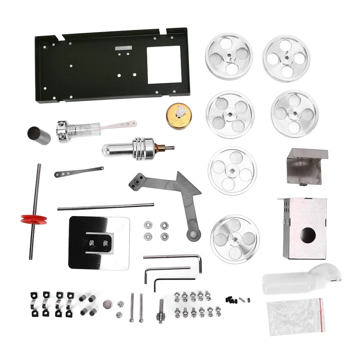 Atyhao Kit Motore a Vapore, Macchinari a Vapore Kit di modellismo Funzionamento Semplice Modello di Motore Stirling per l'apprendimento Meccanico della Fisica per Le dimostrazioni in Classe