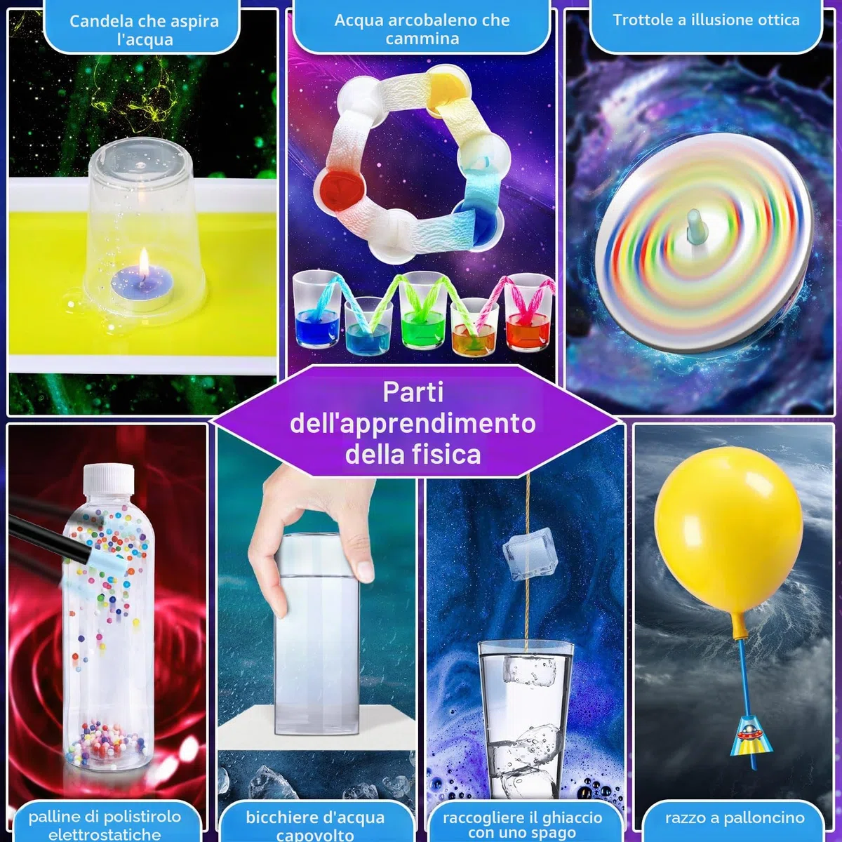 PATIFEED 230 Esperimenti Kit Scienza per Bambini Ragazzi Ragazze Regali Idea S.T.E.M Giocattoli con Magia Chimica Set Cristallo Crescente Fisica Vulcano