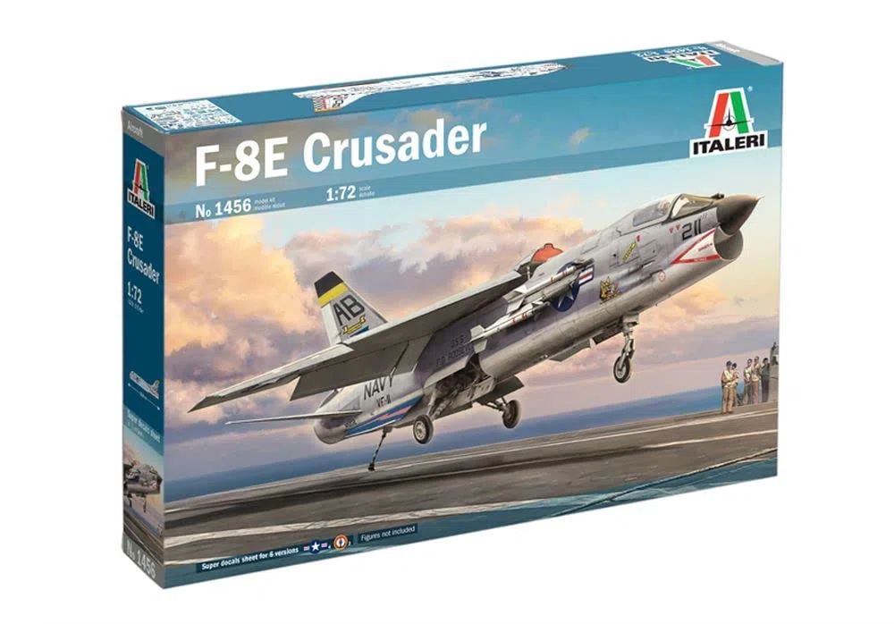 Italeri 1456 F-8E Crusader, Scala 1:72, Plastic Model Kit, Modello in plastica da Montare, modellismo, Aereo