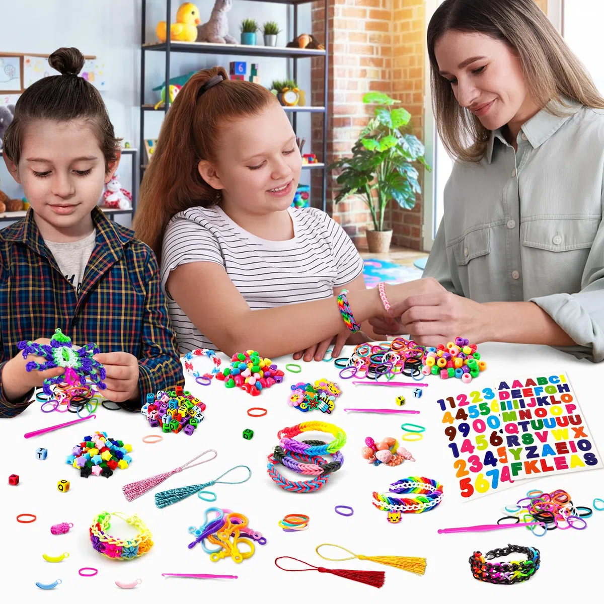ROSHUKG 14500 Kit di Braccialetti di Gomma, Braccialetti di Gomma Colorata che Fanno Kit con 3 Strati Contenitore per Ragazze Ragazzi(Viola)
