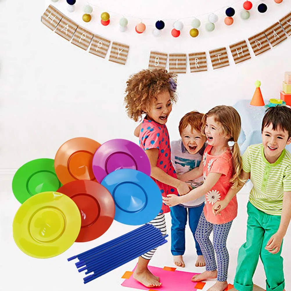 Set di Piatti da Giocoleria 6 Pezzi con 12 Bastoncini Giocattoli da Giocoleria per Bambini Adulti Principianti Divertimento in Famiglia (Colorato)