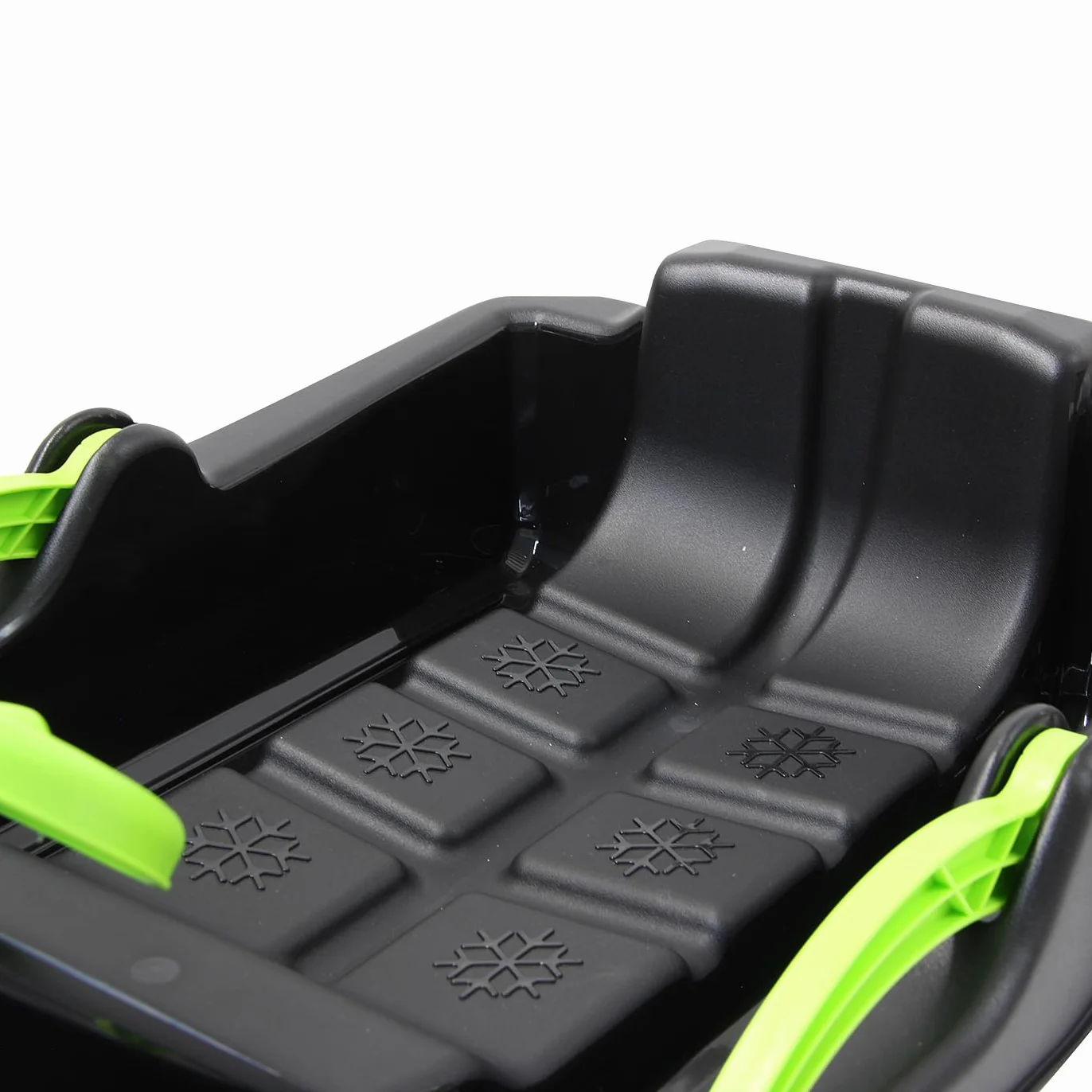 Snow Play Bob - Black Devil, Bob Neve Snowfun Invernale divertente slitta, volante, freno, freno a mano, dai 3 anni in su, comoda seduta per una posizione ottimale di scivolamento, nero