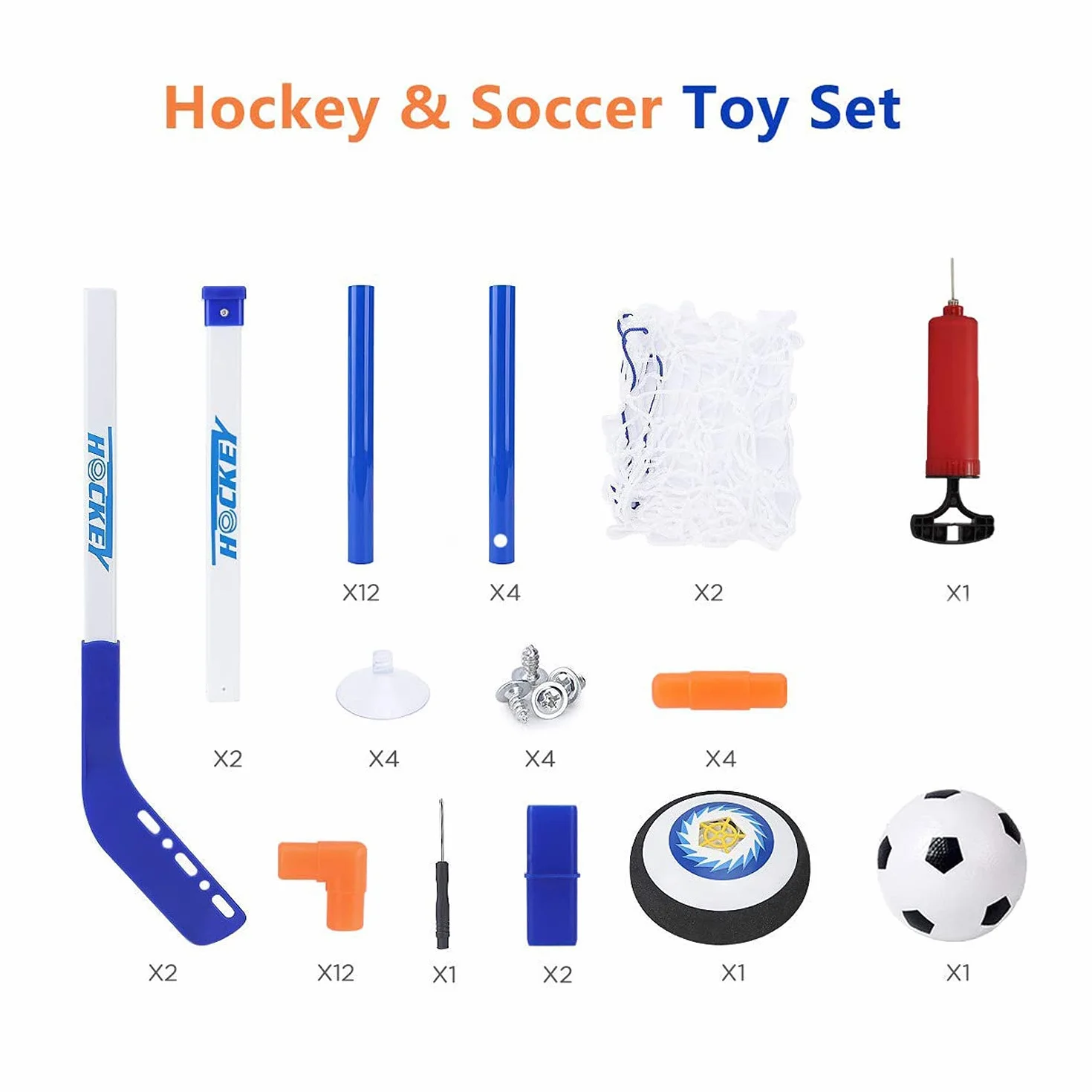 NIWWIN Set da calcio a LED ad aria, set da hockey, giocattoli da calcio per interni, giochi di calcio - Regali per ragazzi bambini 3 4 5 6 7 8 9 10 anni giocattoli