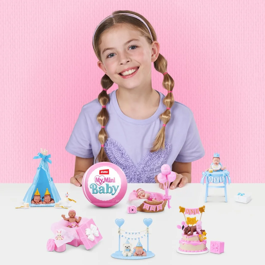 My Mini Birthday Series 1 (2 PACK) di ZURU – Capsula misteriosa da collezionare, bambola con tema di compleanno, accessori e set da gioco, Scoprite le sorprese per ragazze e collezionisti.