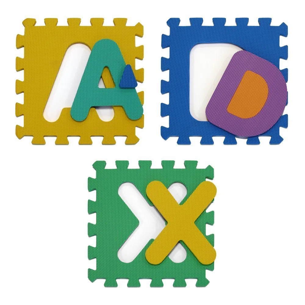 VeloVendo® - Tappeto Puzzle Bambini XXL - 46 pezzi con Certificato CE e testato TÜV in soffice Schiuma EVA | Tappeto Gioco Bambini | Tappetino Puzzle | Tappeto gioco neonato (Lettere+Numeri+Animali)