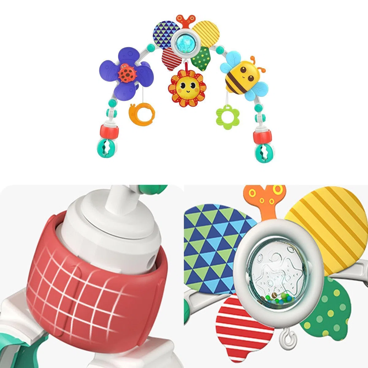 Generico attività Giocattolo – Pieghevole Regolabile Honeybee Stroll | Giocattolo Sensoriale da Passeggino, Seggiolino Auto e Carrozzina | Educativo Bambini
