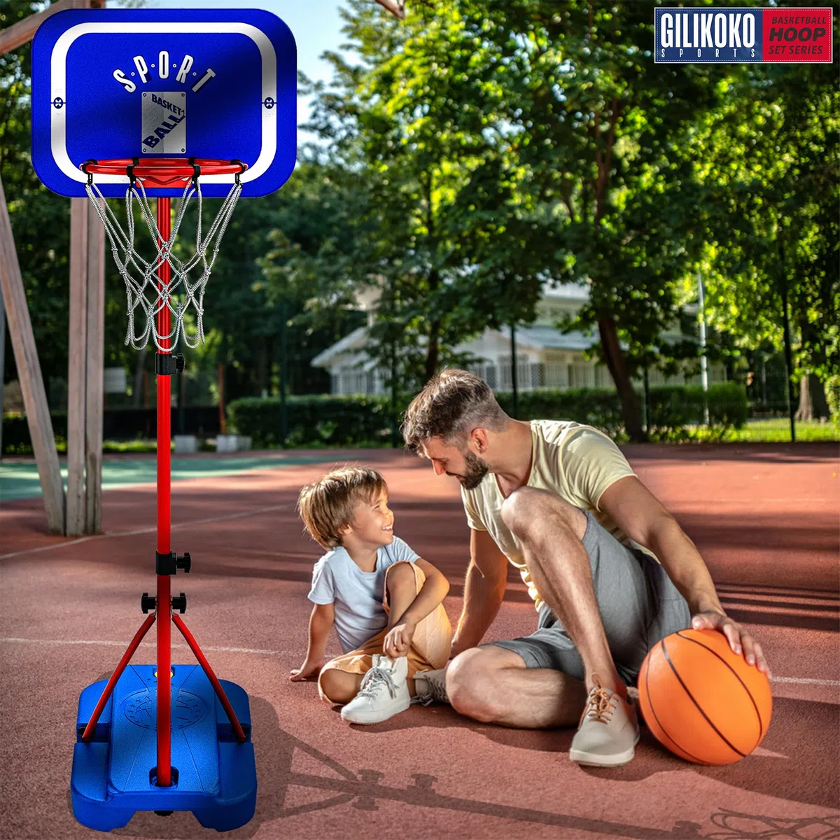 Canestro da Basket per Bambini Altezza Regolabile da 110 a 190cm Canestro Basket Esterno Piccoli Giocattoli per Bambini di 3, 4, 5, 6, 7, 8 anni Regalo di Compleanno per Natale