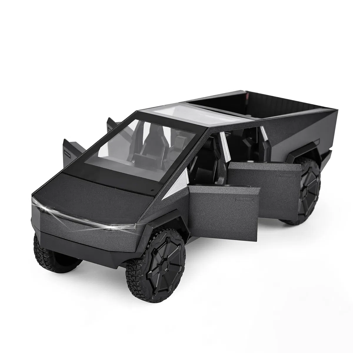 Tesla Truck 1:32 modellino auto giocattolo camion con luce e musica, funzione di ritiro, in lega pressofuso, ottimo mini giocattolo per bambini dai 3 anni in su, e collezionista di auto (nero)
