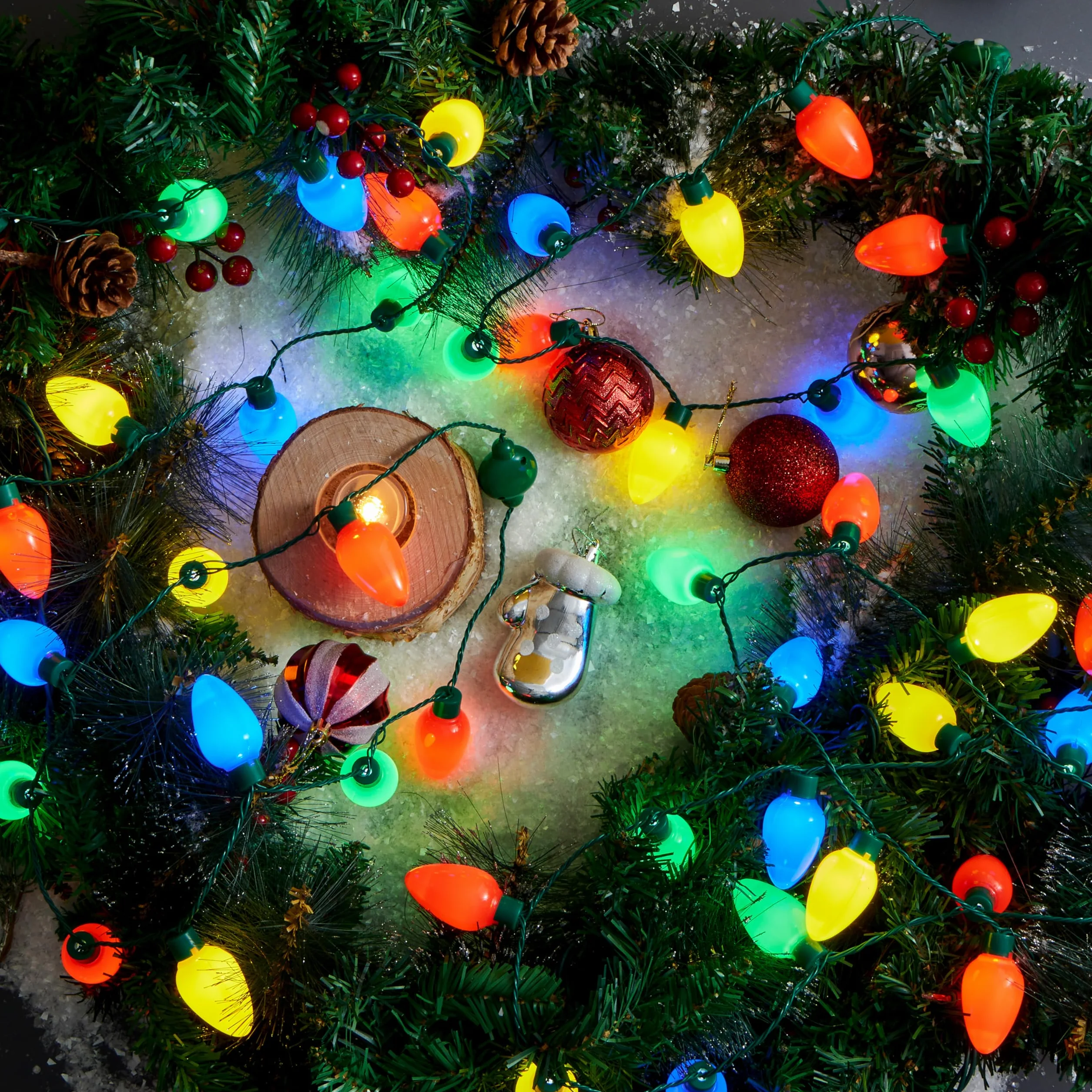 JOYIN 6 Pezzi di LED per Natale Collana di Lampadina Accessori per la Festa di Natale con 12 lampadine Illuminate
