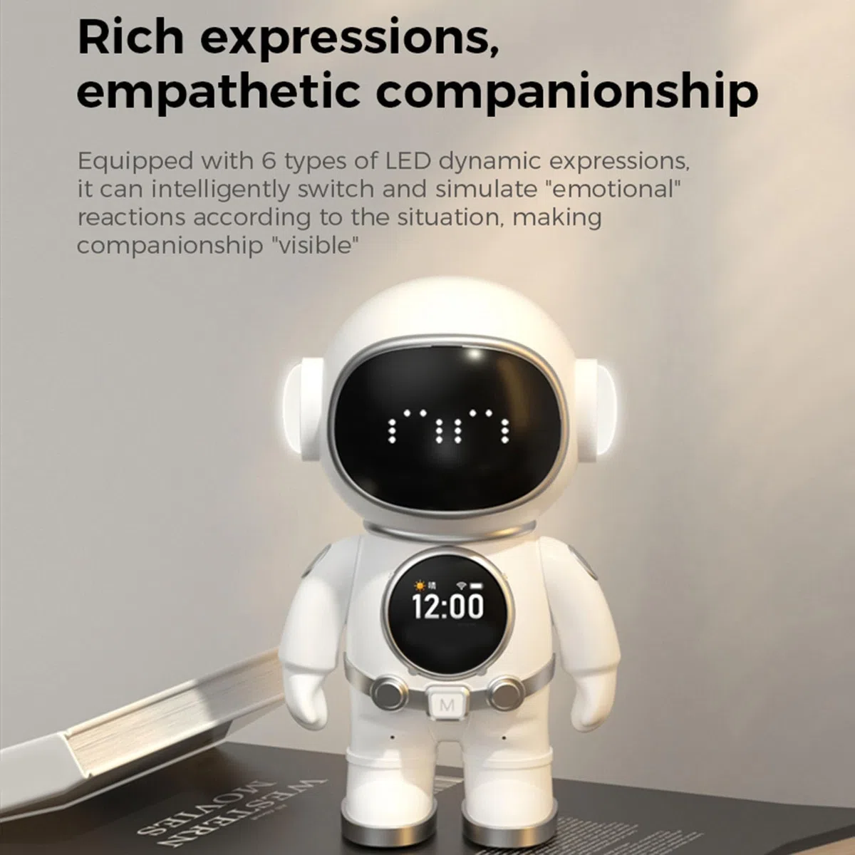 VBESTLIFE Robot Intelligente con Intelligenza Artificiale, Compagno Educativo Interattivo con Wi-Fi, Altoparlante Bluetooth, Controllo Tramite App, Espressioni Facciali a LED e Luce Ad