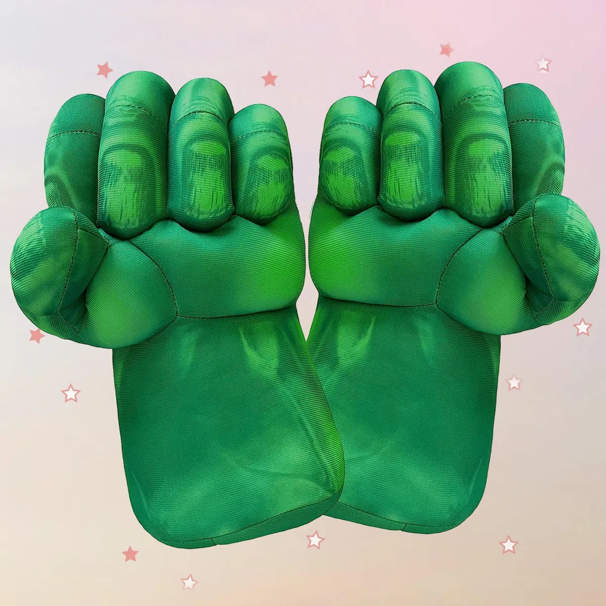 JEEK Superhero Hands Supereroe Mani Pugni Bambini Giganti Guanti Giocattoli Smash Boxe Gloves Giocattoli Regali Morbido Peluche Guanti per Bambini Ragazzi Ragazze (Verde A)