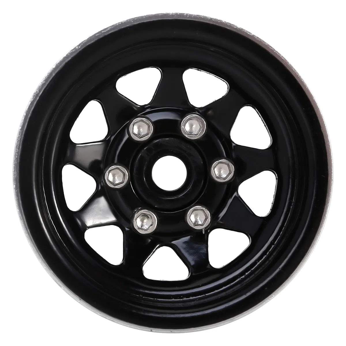 INJORA 1.0 RC Ruota Beadlock Acciaio Stampato Beadlock Piatto Fondo 1.0 Ruote per Axial SCX24 FCX24 FCX18 Gladiator Deadbolt Bronco C10 JLU Upgrade Parts,Nero