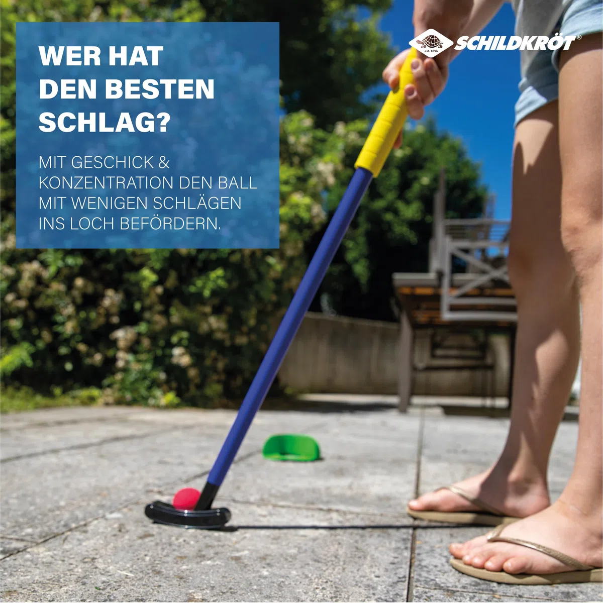 Schildkröt Set da mini golf per bambini - set completo con 2 mazze, 2 palline di gommapiuma e bersaglio - gioco da golf per interni ed esterni