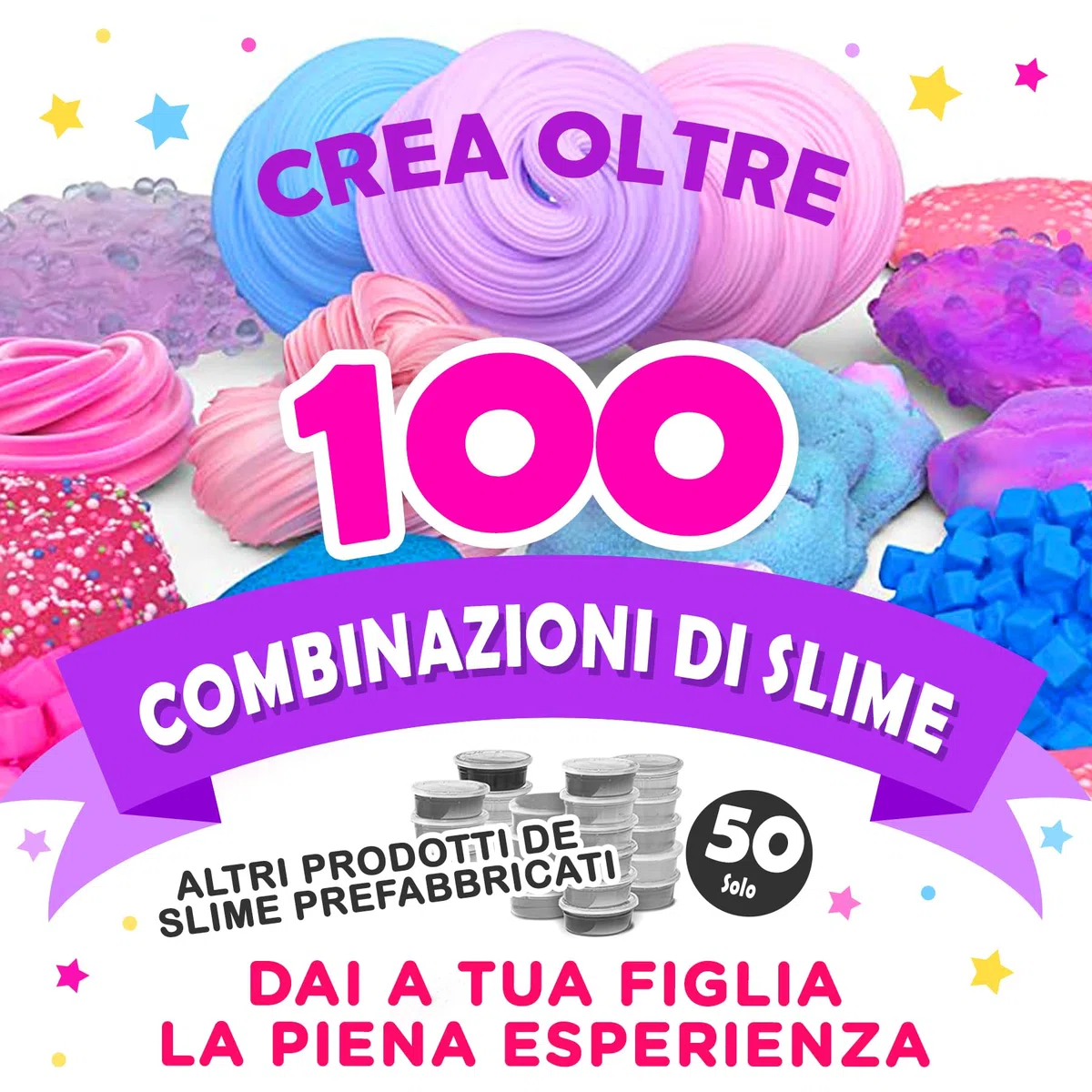 Original Stationery Unicorn Slime Kit Completo, Laboratorio Slime per Bambine – Fabbrica dello Slime Unicorno Soffice, Attivatore Kit Fai Da Te Regalo