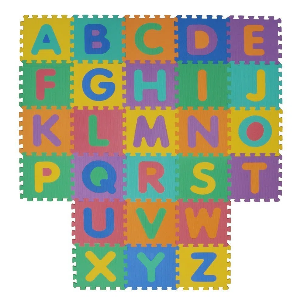 VeloVendo® - Tappeto Puzzle Bambini XXL - 46 pezzi con Certificato CE e testato TÜV in soffice Schiuma EVA | Tappeto Gioco Bambini | Tappetino Puzzle | Tappeto gioco neonato (Lettere+Numeri+Animali)