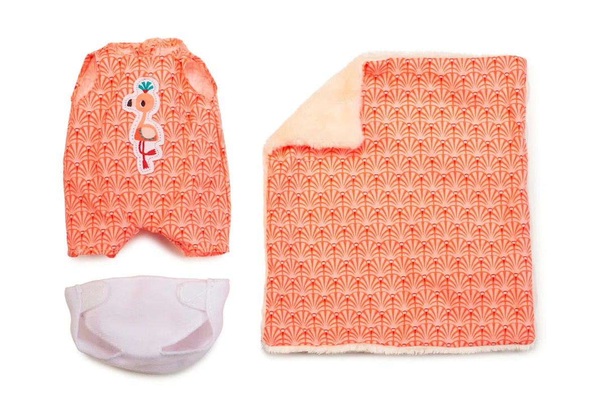 LILLIPUTIENS Bebè Anais con Culla, Bambola in Tessuto con Accessori, Stimola la motricità fine, l’empatia e l’immaginazione, Bambola realistica 22 cm educativa per Bambini dai 12 Mesi, 83131