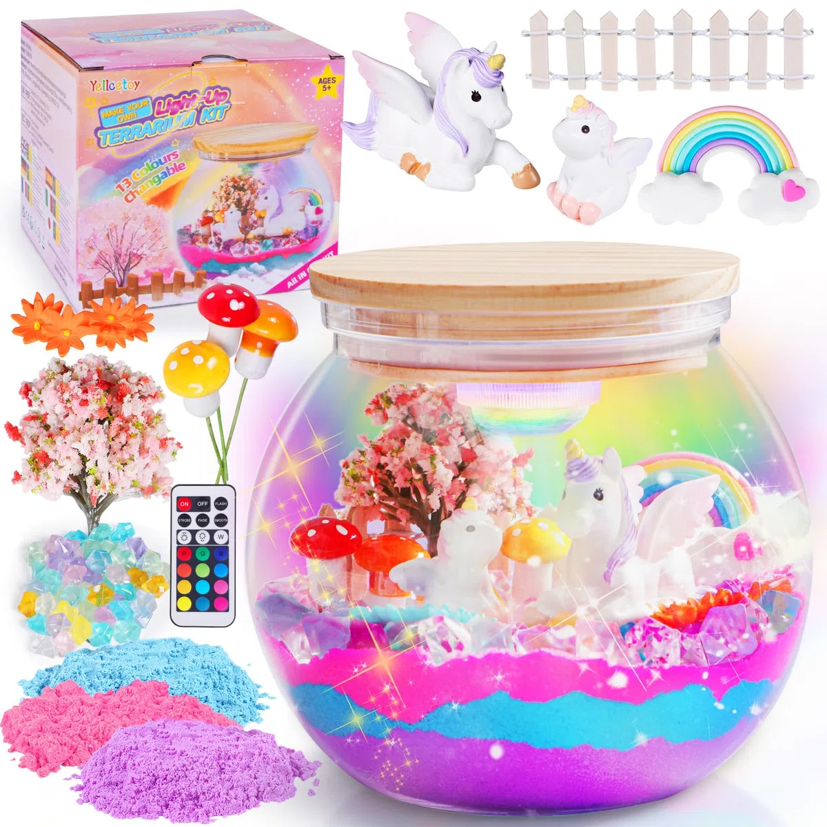 Yellcetoy Regalo unicorno per ragazze a partire dai 5 anni, set fai da te per bambini, unicorno, giocattolo di compleanno, idea regalo per ragazze, 5, 6, 7, 8, 9, 10, 11, 12 anni