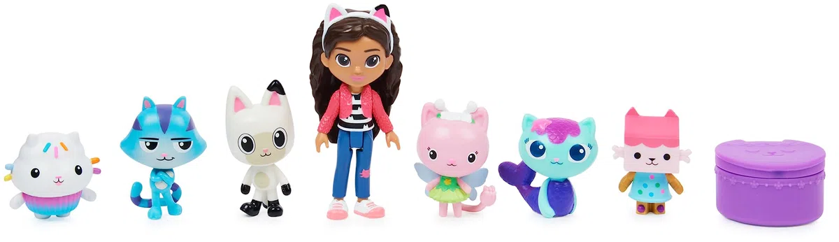 Gabby's Dollhouse, Confezione deluxe con Gabby e gattini, 7 personaggi di Gabby, giochi per bambini dai 3 anni in su