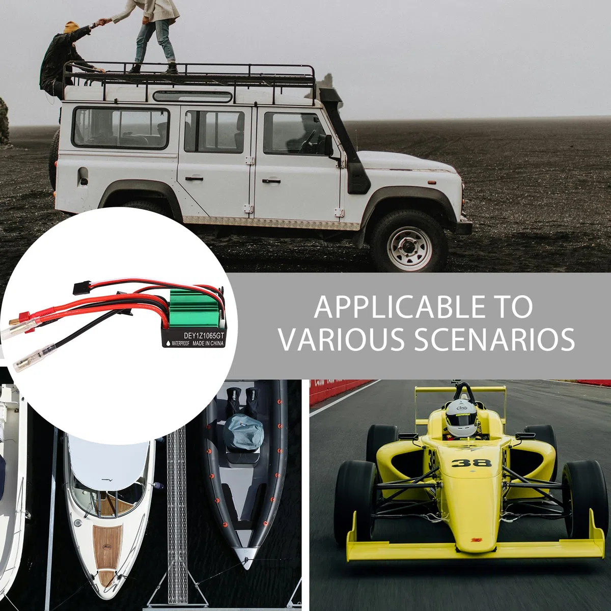 Regolatore Elettronico di Velocità RC ESC Spazzolato RC, 65a Modello di Nave Cingolata RC Impermeabile ESC Regolatore di Velocità Elettrico Spina a T Parte di Ricambio ESC Spazzolata