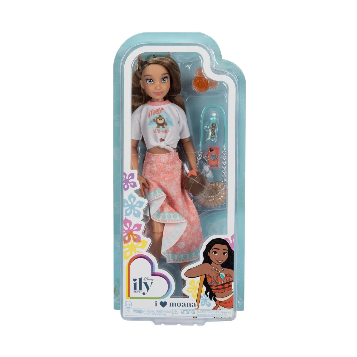 Disney ILY 4EVER Moana Fashion Doll 30 cm / 11,5" Tall, Officially Licensed by Jakks Pacific,13 Points of Articulation, Complete with Mix-and-Match Accessories and Glittery Mickey Ring for You!